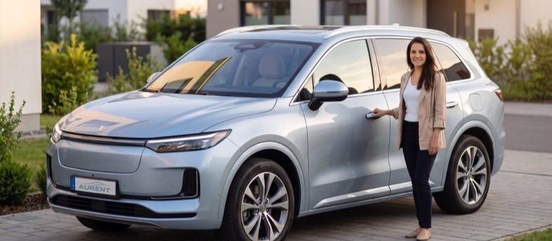 Elektrické SUV Veruno Family Electric před domem